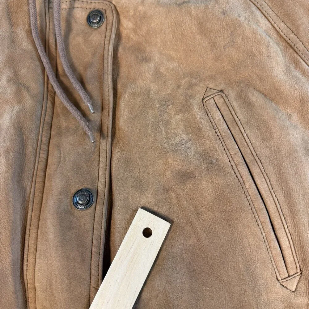 Wilsons Vintage Adventure Bound Brown Suede Jacket Coat Parka Hood Size Large